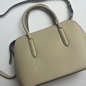Radley London Cream/Tan Leather Bag with Crossbody Strap - NWOT!!